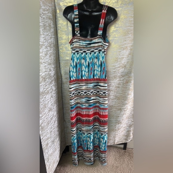 Papillon Women’s Multicolor Low Cut Maxi Dress Size XL - Picture 8 of 14
